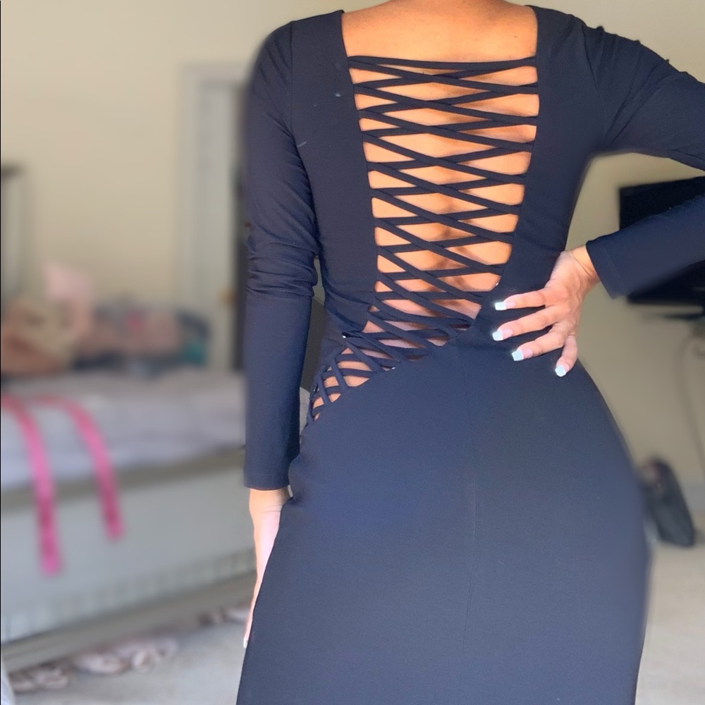 Beautiful Black Gown with Sexy Leg Slit